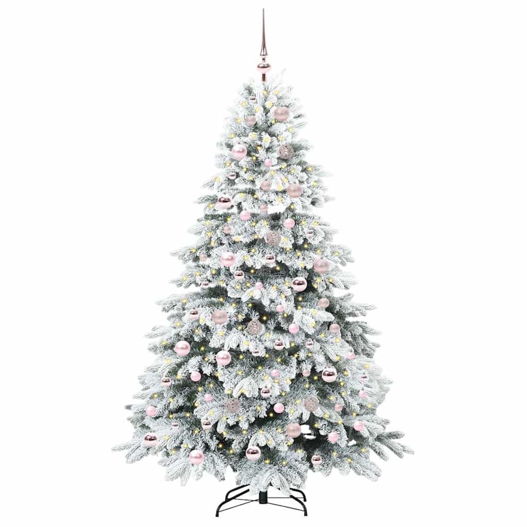 Künstlicher Weihnachtsbaum mit 300 LEDs Grün 180 cm PE und PVC