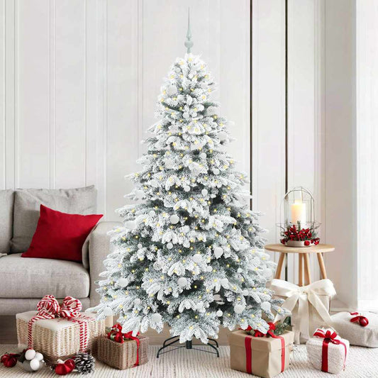 Künstlicher Weihnachtsbaum mit 300 LEDs Grün 180 cm PE und PVC