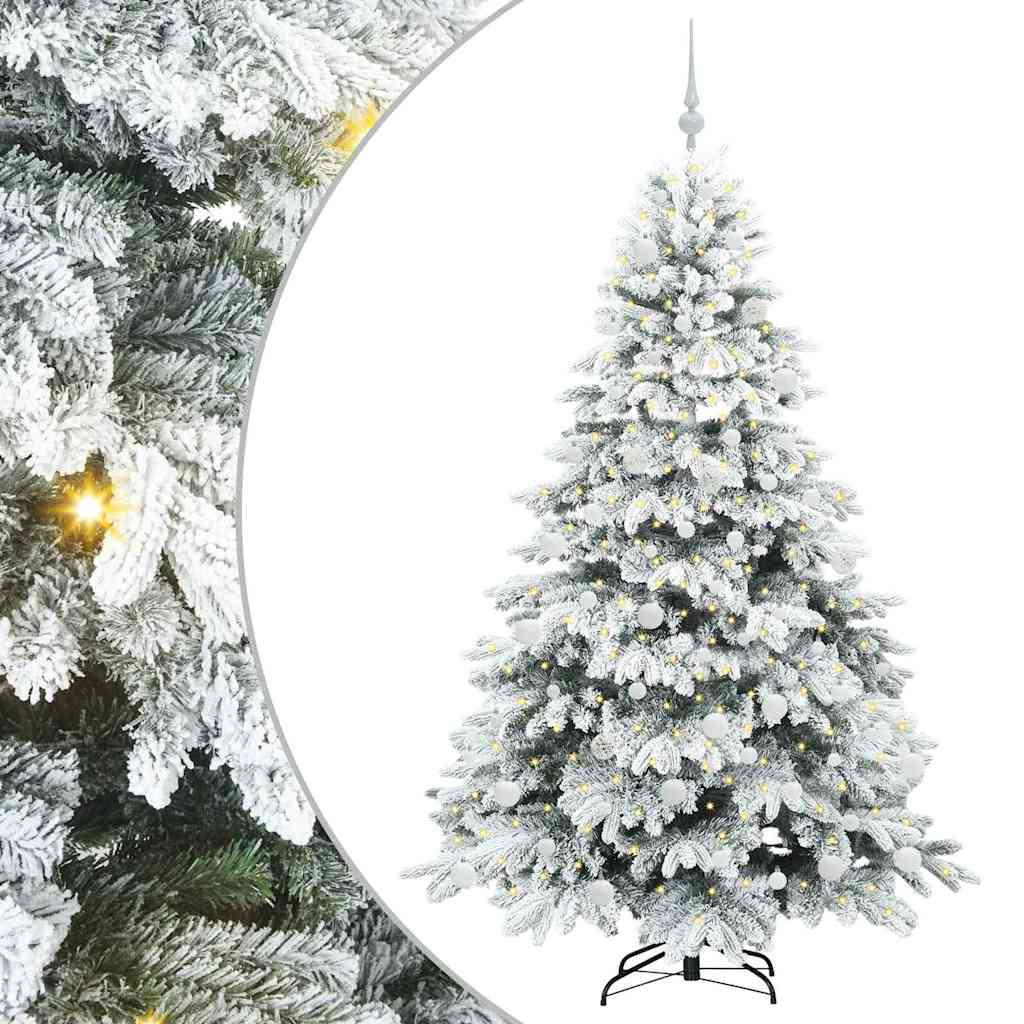 Künstlicher Weihnachtsbaum mit 300 LEDs Grün 180 cm PE und PVC
