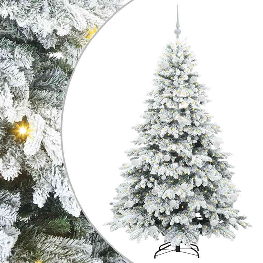 Künstlicher Weihnachtsbaum mit 300 LEDs Grün 180 cm PE und PVC