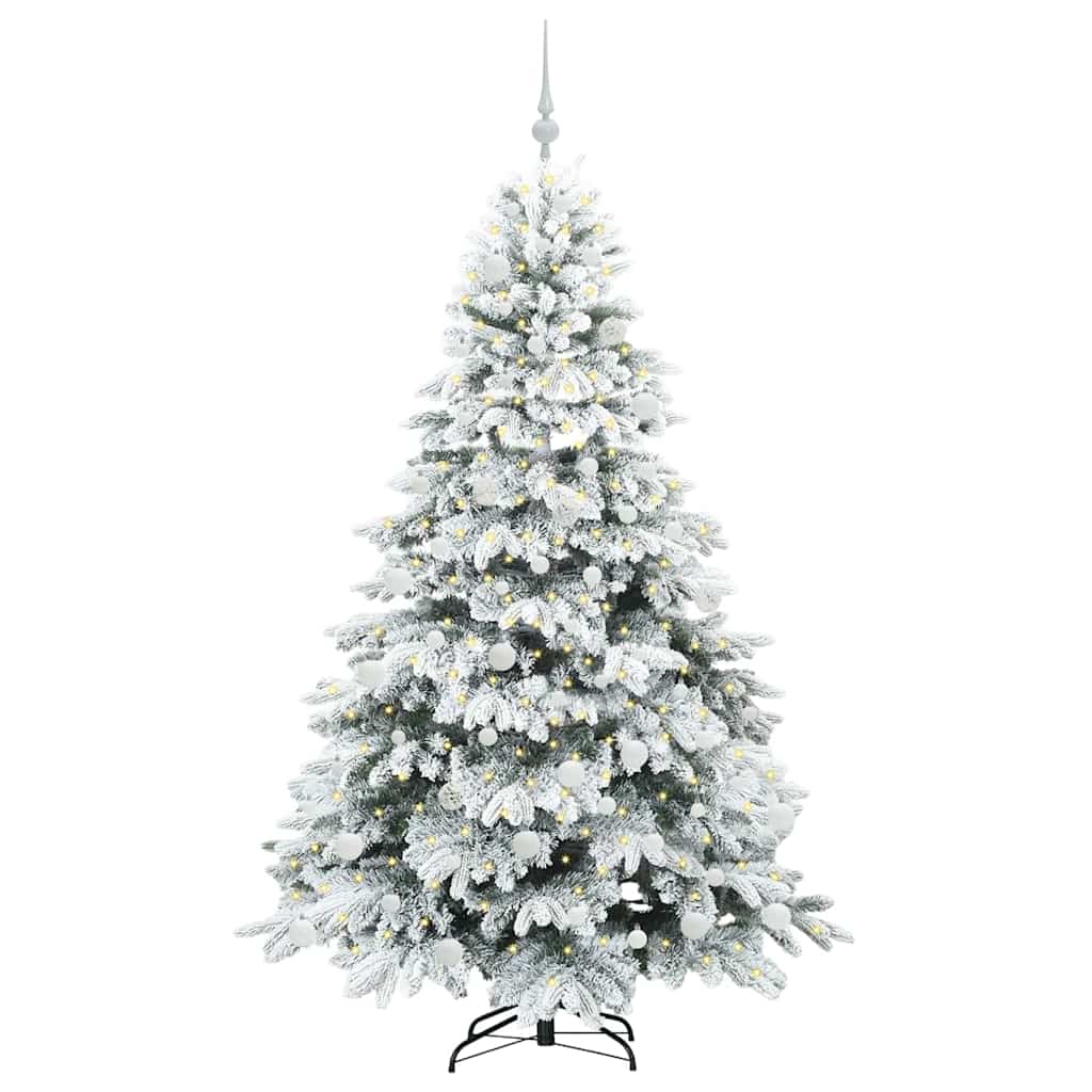 Künstlicher Weihnachtsbaum mit 300 LEDs Grün 180 cm PE und PVC