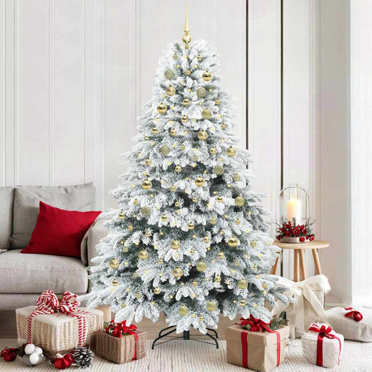 Künstlicher Weihnachtsbaum mit 300 LEDs Grün 180 cm PE und PVC