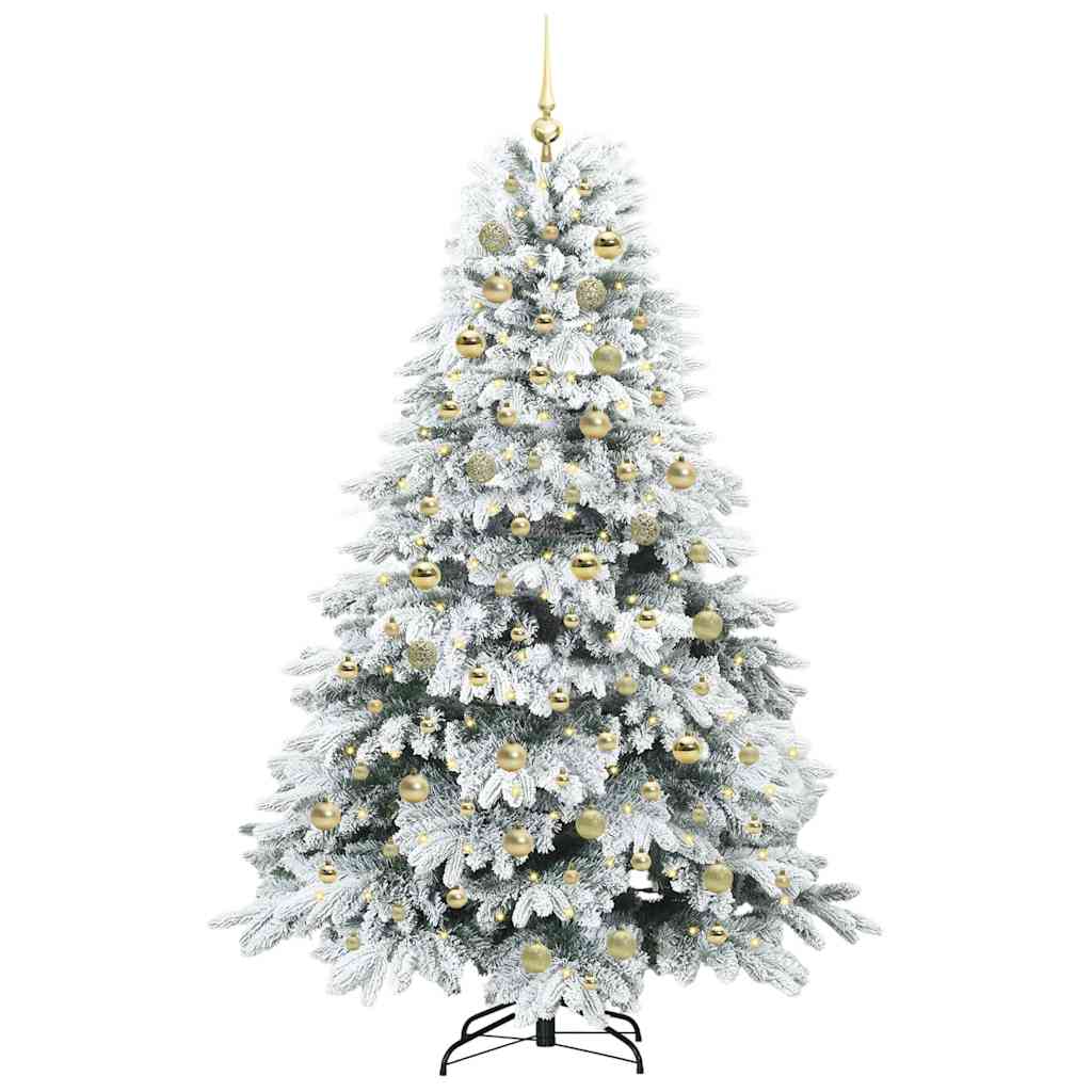 Künstlicher Weihnachtsbaum mit 300 LEDs Grün 180 cm PE und PVC