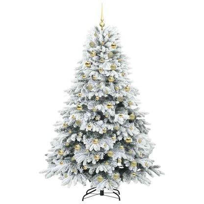 Künstlicher Weihnachtsbaum mit 300 LEDs Grün 180 cm PE und PVC