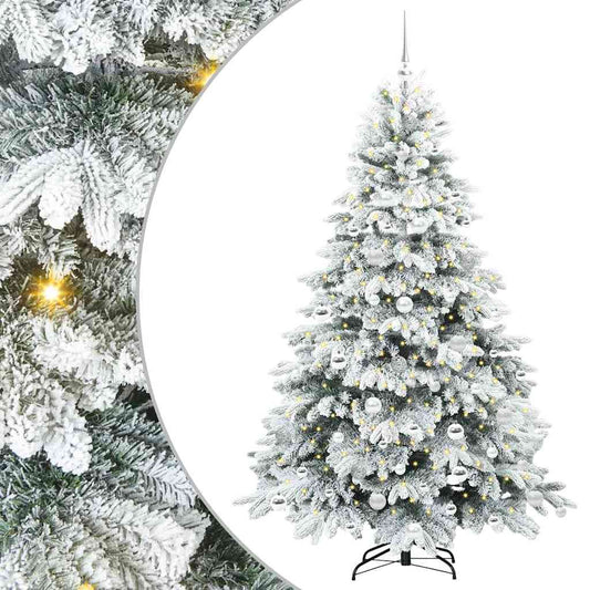 Künstlicher Weihnachtsbaum mit 300 LEDs Grün 180 cm PE und PVC