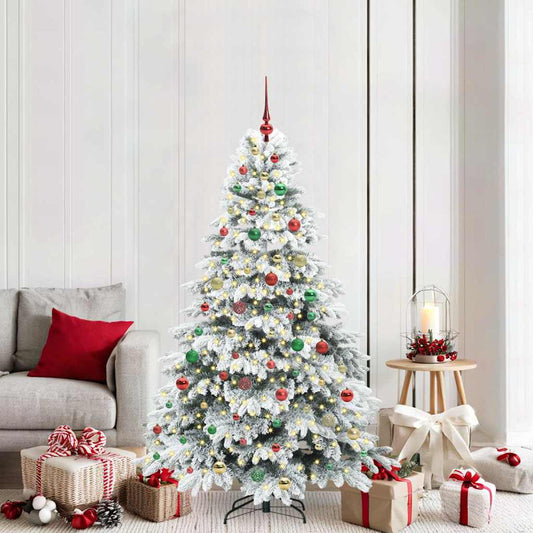 Künstlicher Weihnachtsbaum mit 300 LEDs Grün 180 cm PE und PVC