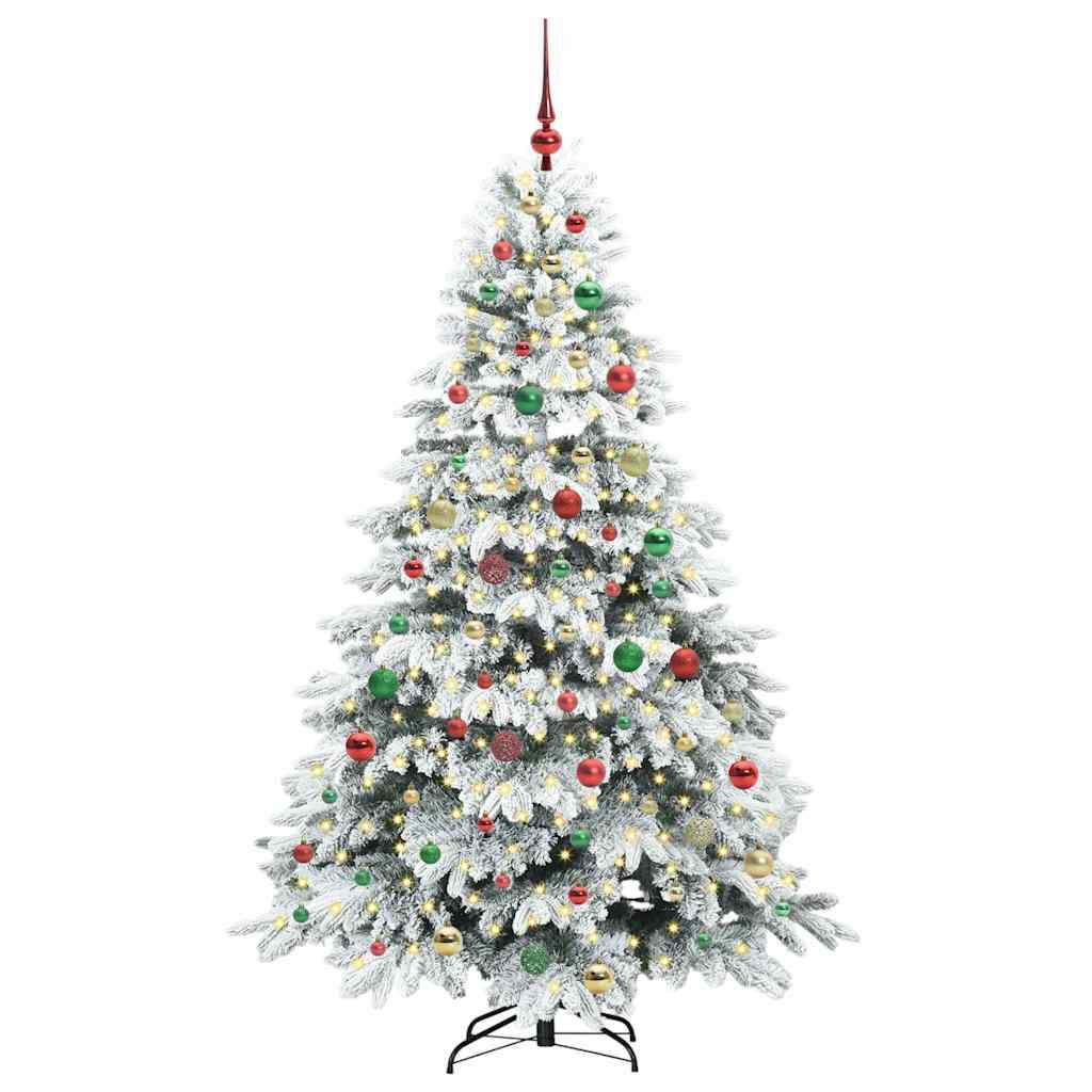 Künstlicher Weihnachtsbaum mit 300 LEDs Grün 180 cm PE und PVC