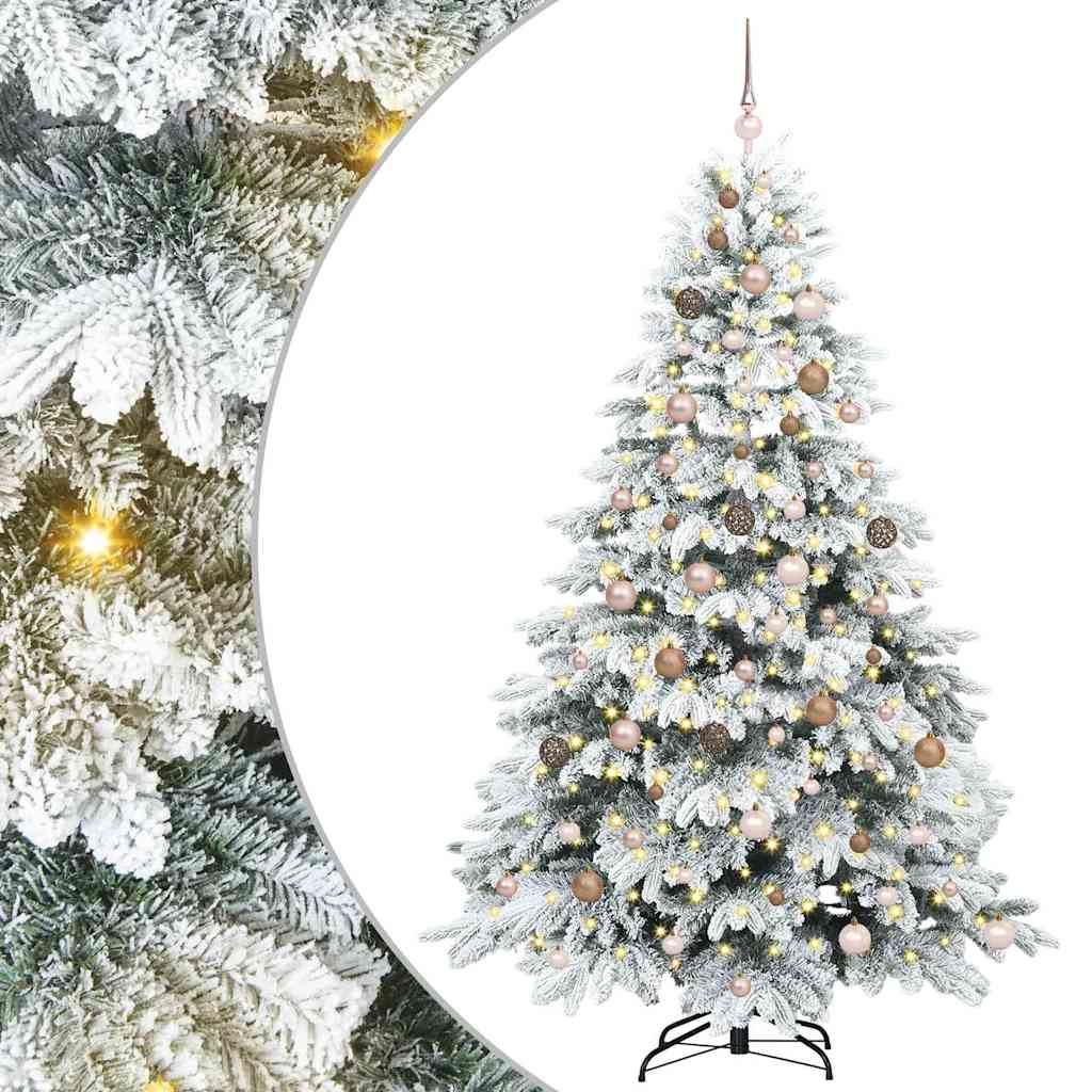 Künstlicher Weihnachtsbaum mit 300 LEDs Grün 210 cm PE und PVC