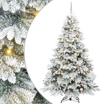 Künstlicher Weihnachtsbaum mit 300 LEDs Grün 210 cm PE und PVC