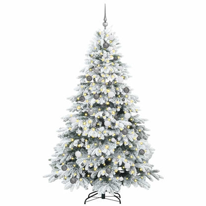 Künstlicher Weihnachtsbaum mit 300 LEDs Grün 210 cm PE und PVC