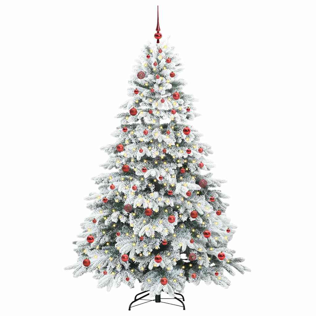 Künstlicher Weihnachtsbaum mit 300 LEDs Grün 210 cm PE und PVC