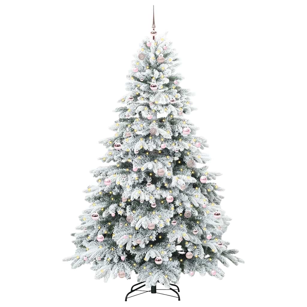Künstlicher Weihnachtsbaum mit 300 LEDs Grün 210 cm PE und PVC