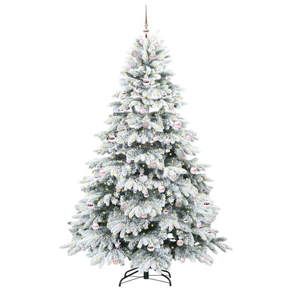 Künstlicher Weihnachtsbaum mit 300 LEDs Grün 210 cm PE und PVC