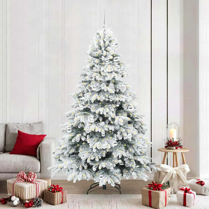 Künstlicher Weihnachtsbaum mit 300 LEDs Grün 210 cm PE und PVC
