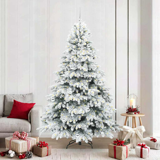 Künstlicher Weihnachtsbaum mit 300 LEDs Grün 210 cm PE und PVC
