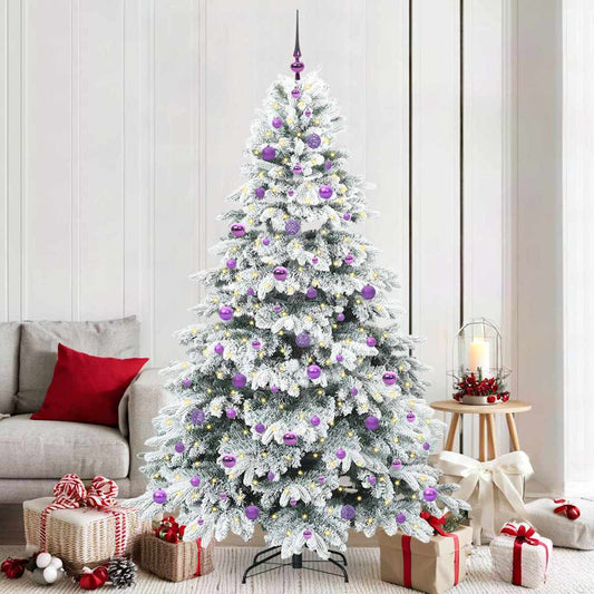 Künstlicher Weihnachtsbaum mit 300 LEDs Grün 210 cm PE und PVC