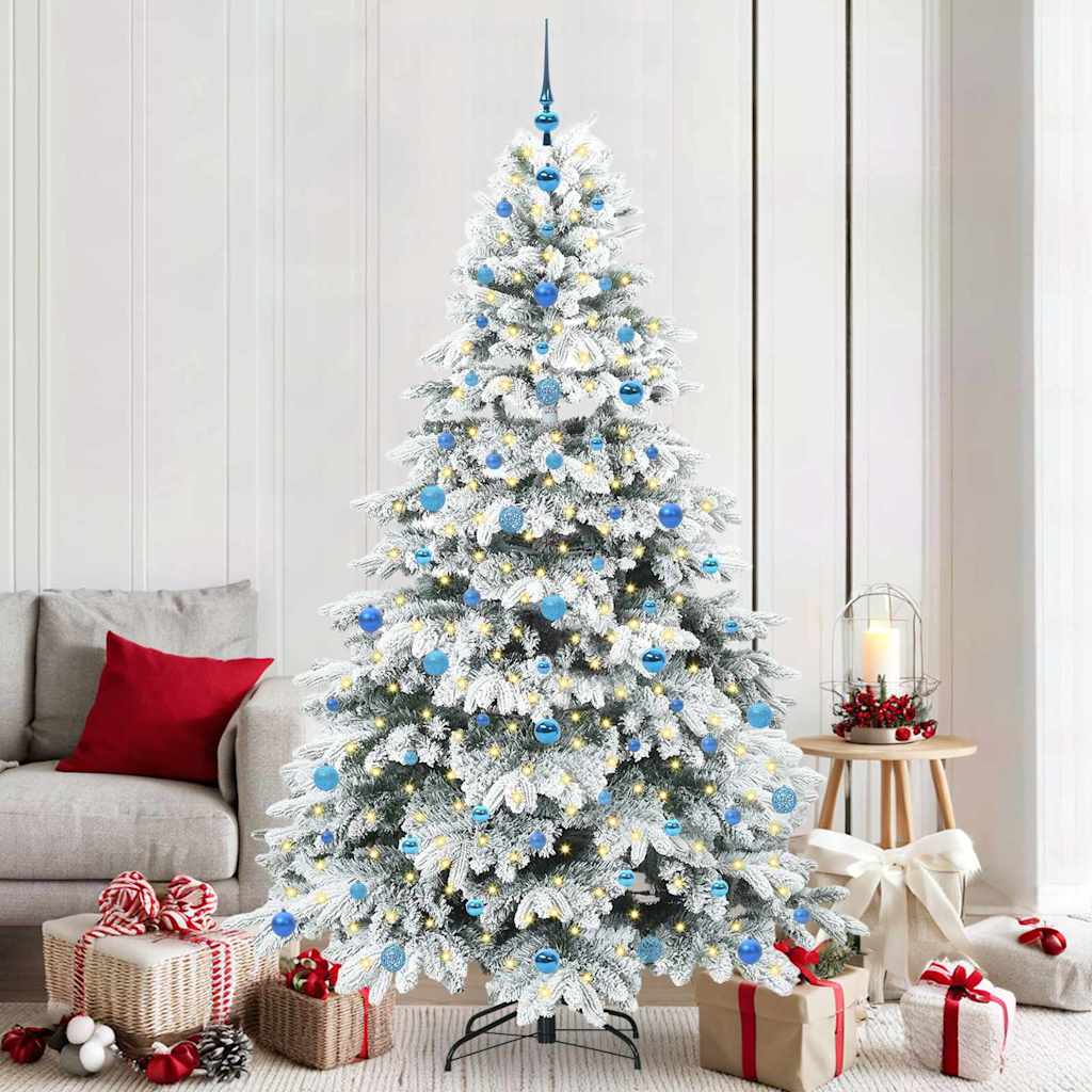 Künstlicher Weihnachtsbaum mit 300 LEDs Grün 210 cm PE und PVC