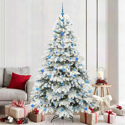 Künstlicher Weihnachtsbaum mit 300 LEDs Grün 210 cm PE und PVC