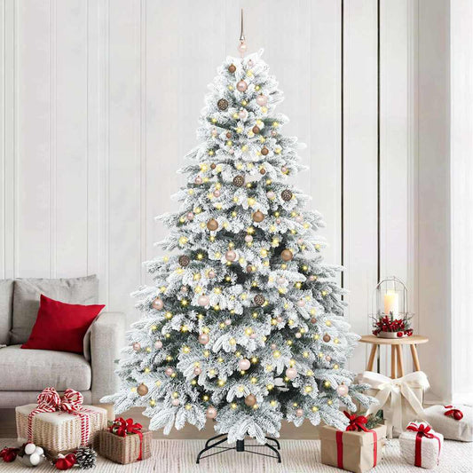 Künstlicher Weihnachtsbaum mit 300 LEDs Grün 240 cm PE und PVC