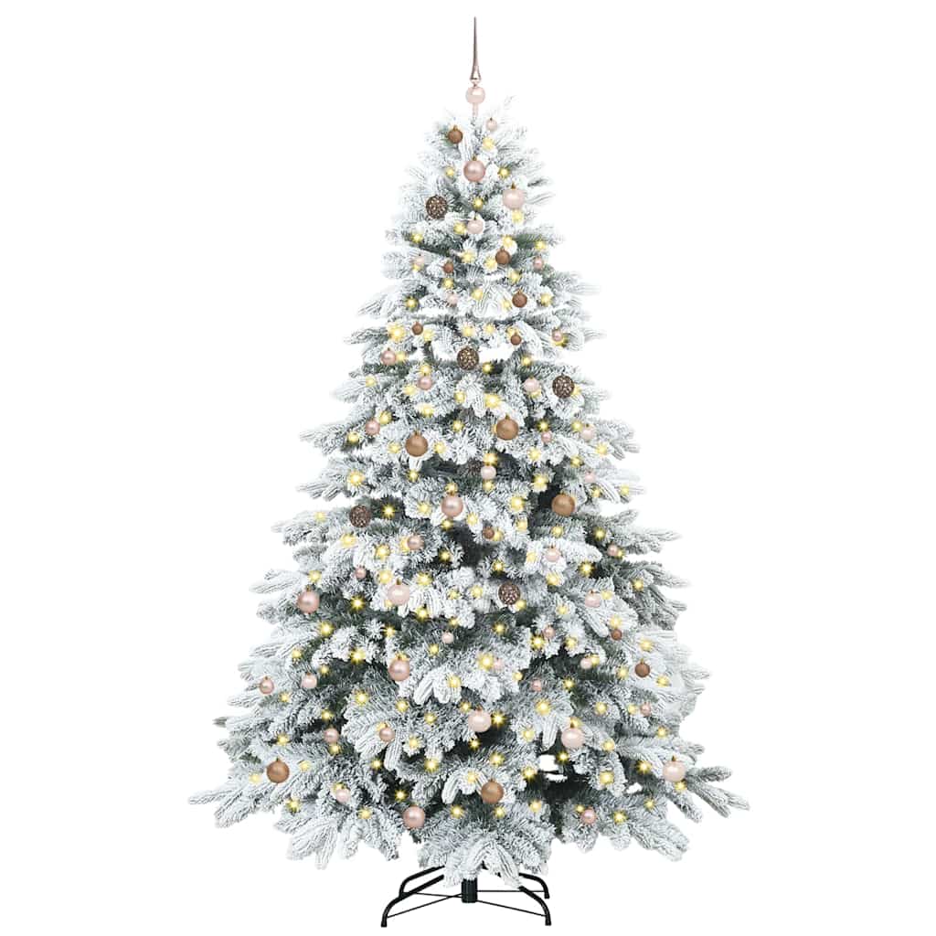 Künstlicher Weihnachtsbaum mit 300 LEDs Grün 240 cm PE und PVC