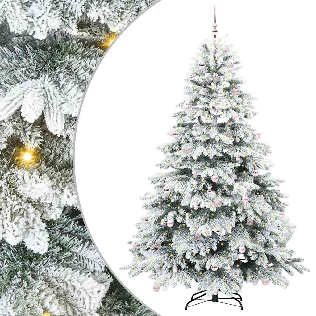 Künstlicher Weihnachtsbaum mit 300 LEDs Grün 240 cm PE und PVC