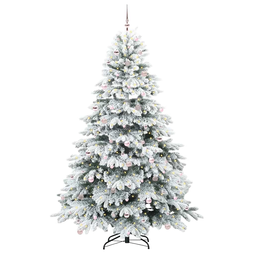 Künstlicher Weihnachtsbaum mit 300 LEDs Grün 240 cm PE und PVC
