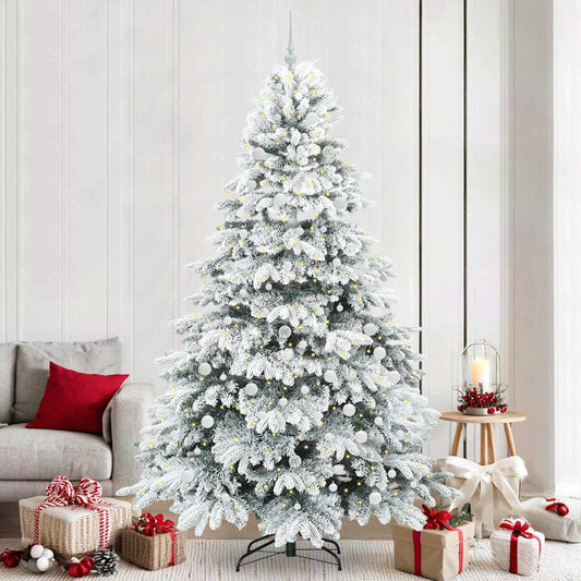 Künstlicher Weihnachtsbaum mit 300 LEDs Grün 240 cm PE und PVC