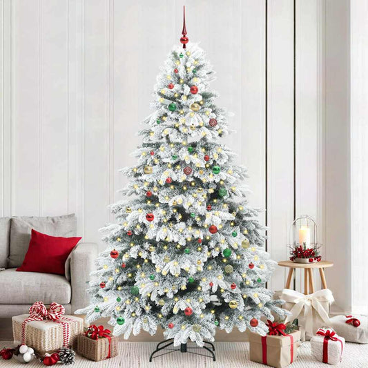 Künstlicher Weihnachtsbaum mit 300 LEDs Grün 240 cm PE und PVC