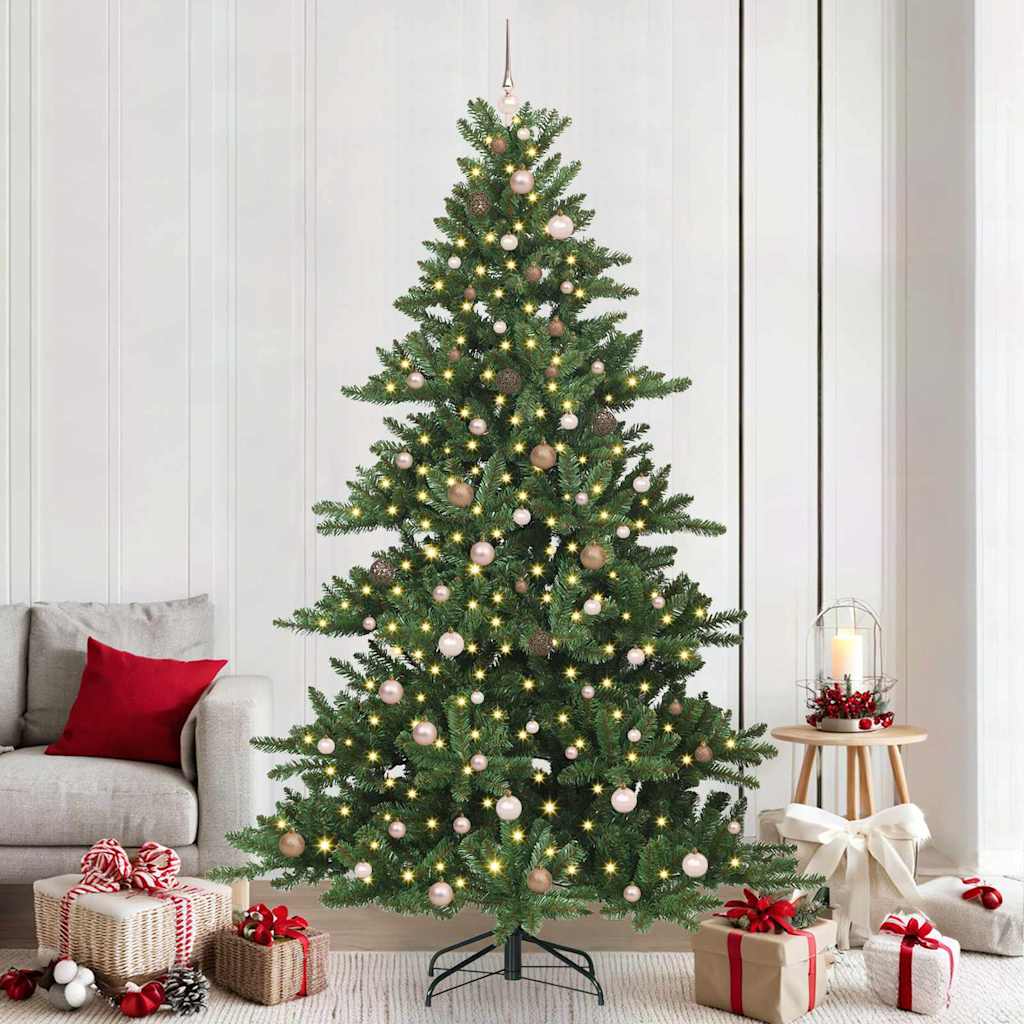 Künstlicher klappbarer Weihnachtsbaum mit 300 LEDs 240 cm PVC