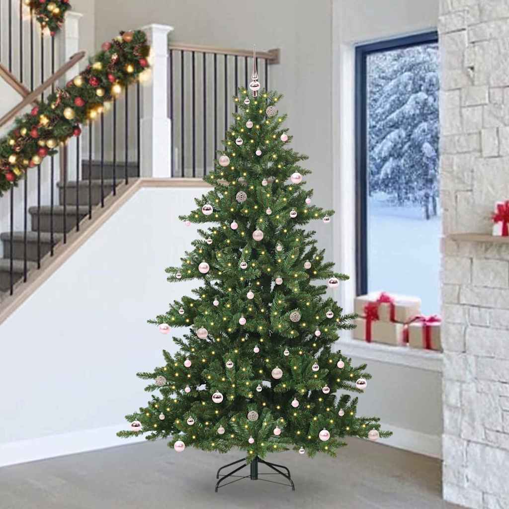 Künstlicher klappbarer Weihnachtsbaum mit 300 LEDs 240 cm PVC