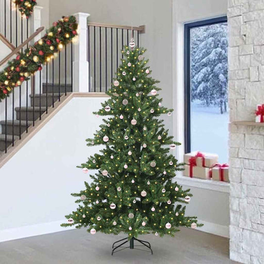 Künstlicher klappbarer Weihnachtsbaum mit 300 LEDs 240 cm PVC