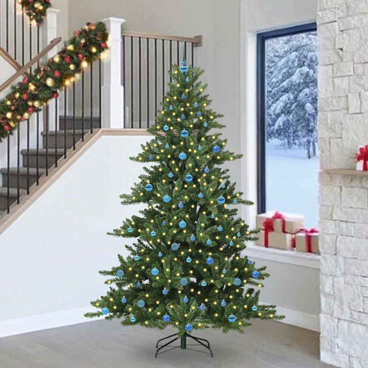 Künstlicher klappbarer Weihnachtsbaum mit 300 LEDs 240 cm PVC