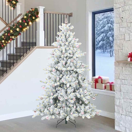 Künstlicher klappbarer Weihnachtsbaum mit 300 LEDs 240 cm PVC