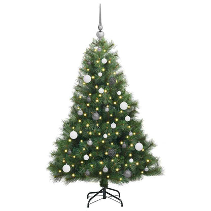 Künstlicher Weihnachtsbaum mit 150 LEDs Grün 150 cm PE und PVC