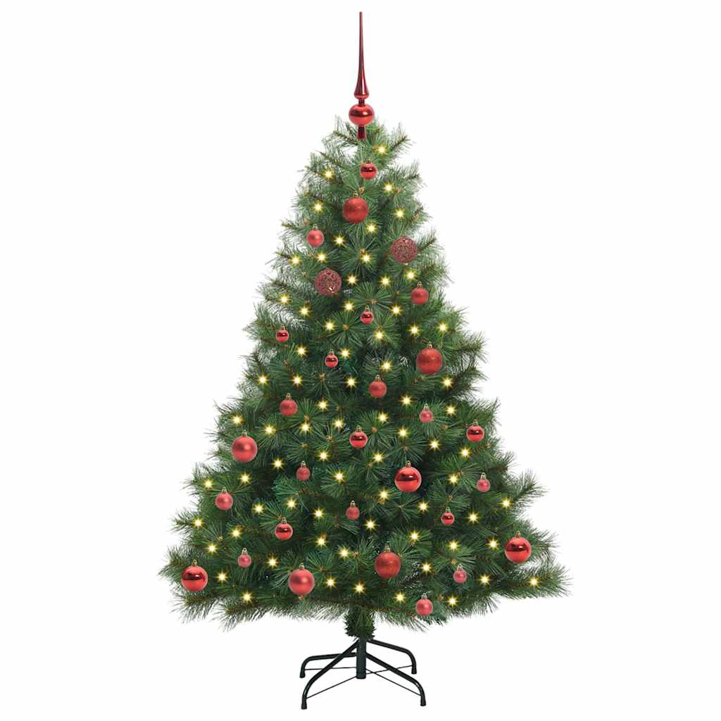 Künstlicher Weihnachtsbaum mit 150 LEDs Grün 150 cm PE und PVC