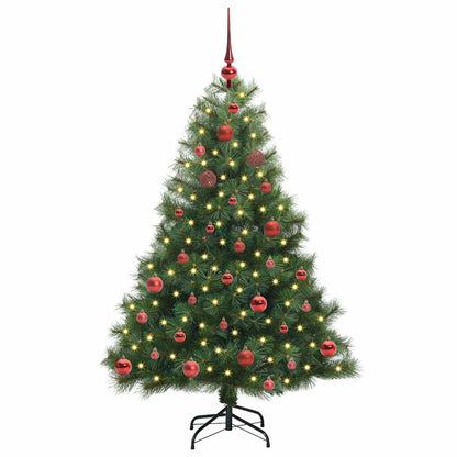 Künstlicher Weihnachtsbaum mit 150 LEDs Grün 150 cm PE und PVC