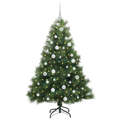 Künstlicher Weihnachtsbaum mit 150 LEDs Grün 150 cm PE und PVC