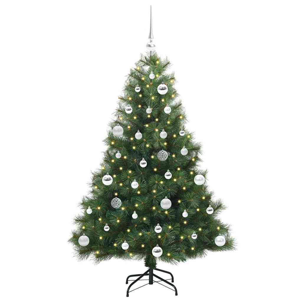 Künstlicher Weihnachtsbaum mit 150 LEDs Grün 150 cm PE und PVC