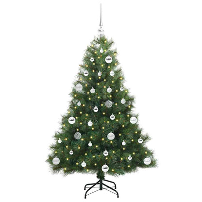 Künstlicher Weihnachtsbaum mit 150 LEDs Grün 150 cm PE und PVC