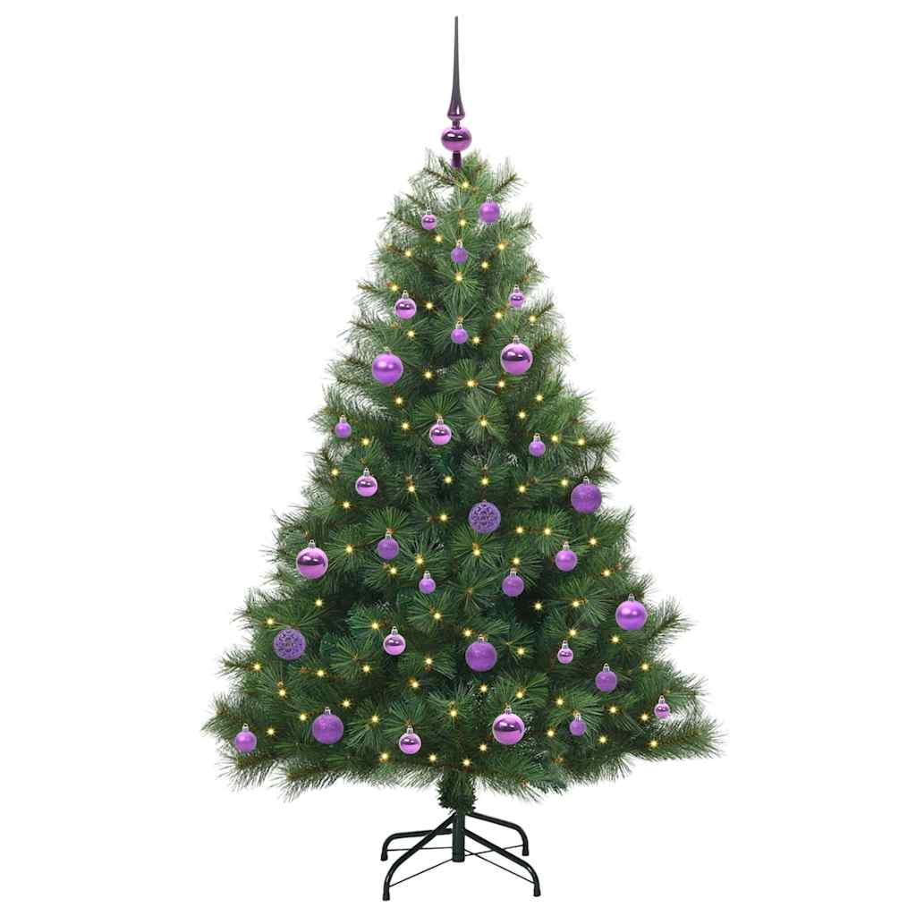 Künstlicher Weihnachtsbaum mit 150 LEDs Grün 150 cm PE und PVC