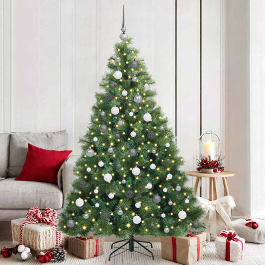 Künstlicher Weihnachtsbaum mit 300 LEDs Grün 180 cm PE und PVC