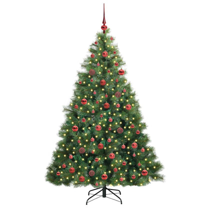 Künstlicher Weihnachtsbaum mit 300 LEDs Grün 180 cm PE und PVC