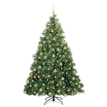 Künstlicher Weihnachtsbaum mit 300 LEDs Grün 180 cm PE und PVC