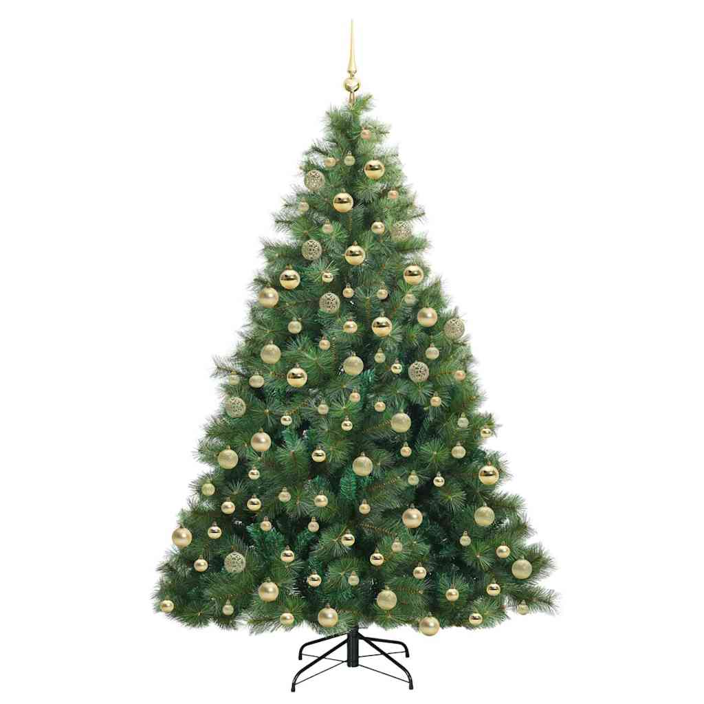 Künstlicher Weihnachtsbaum mit 300 LEDs Grün 180 cm PE und PVC
