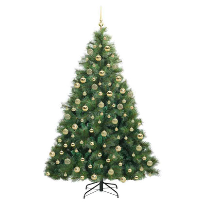 Künstlicher Weihnachtsbaum mit 300 LEDs Grün 180 cm PE und PVC