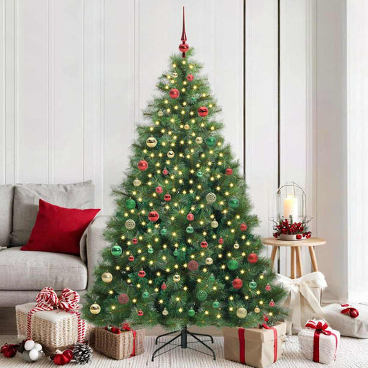 Künstlicher Weihnachtsbaum mit 300 LEDs Grün 180 cm PE und PVC