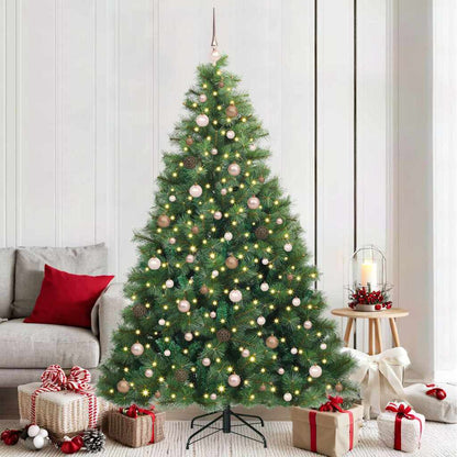 Künstlicher Weihnachtsbaum mit 300 LEDs Grün 210 cm PE und PVC