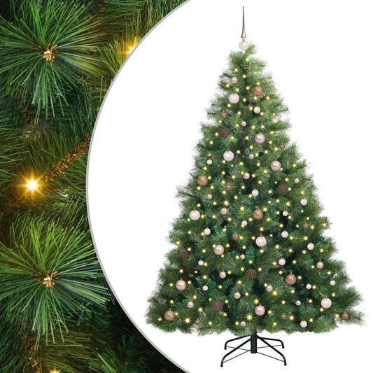 Künstlicher Weihnachtsbaum mit 300 LEDs Grün 210 cm PE und PVC