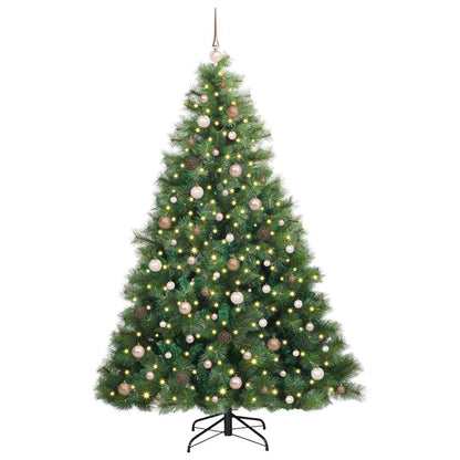 Künstlicher Weihnachtsbaum mit 300 LEDs Grün 210 cm PE und PVC