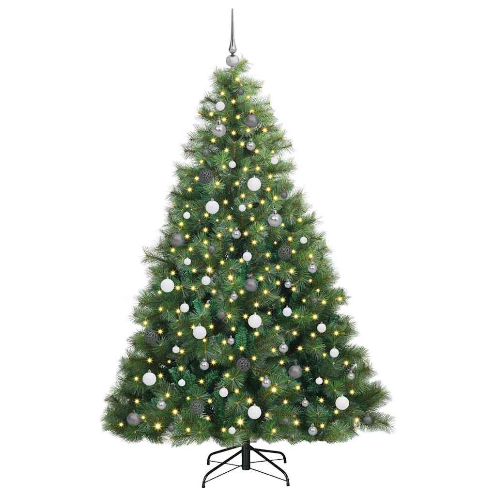 Künstlicher Weihnachtsbaum mit 300 LEDs Grün 210 cm PE und PVC